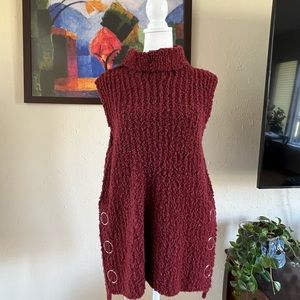 3.1 Philip Lim Sleeveless High Low Turtleneck Red